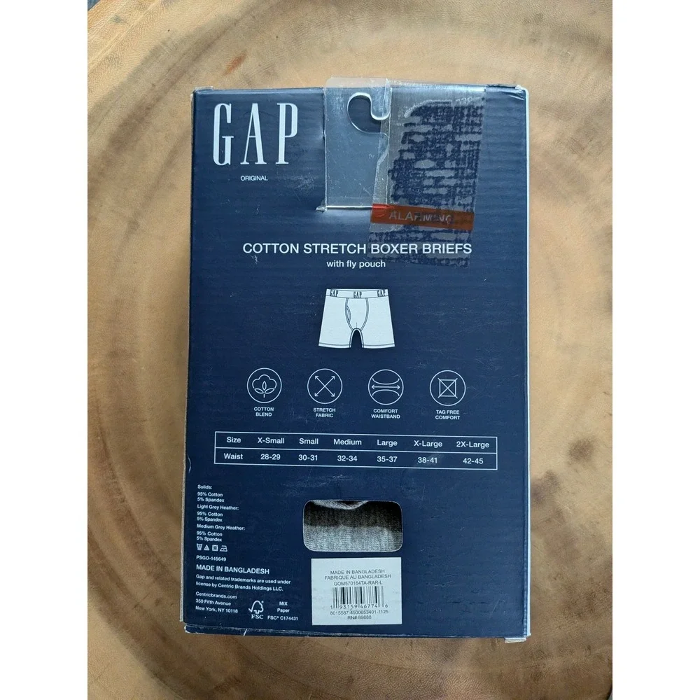 Gap Mens Cotton Stretch Boxer Briefs 4 Pack Multi Color Logo Waistband Large L